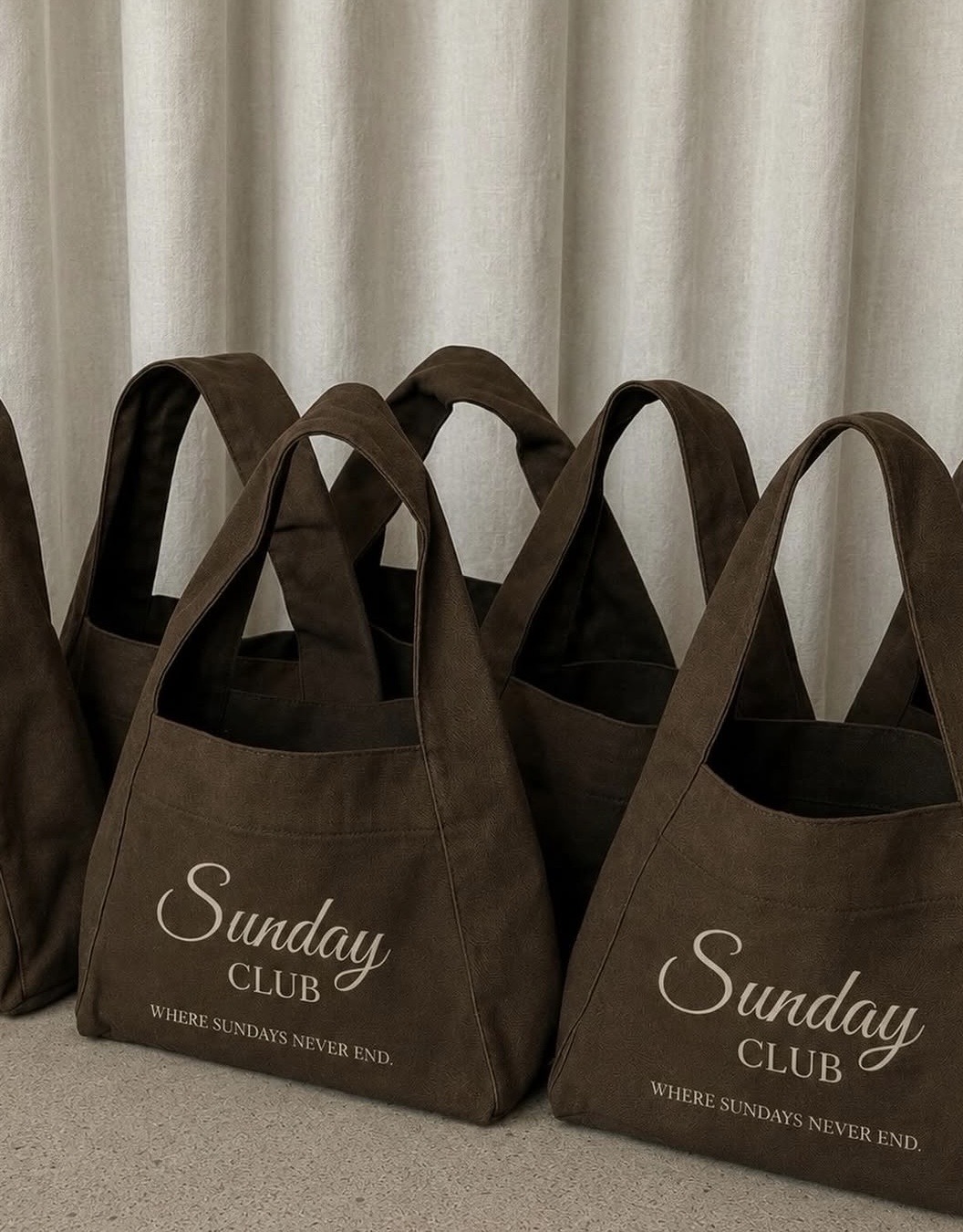 Sunday Club tote bags